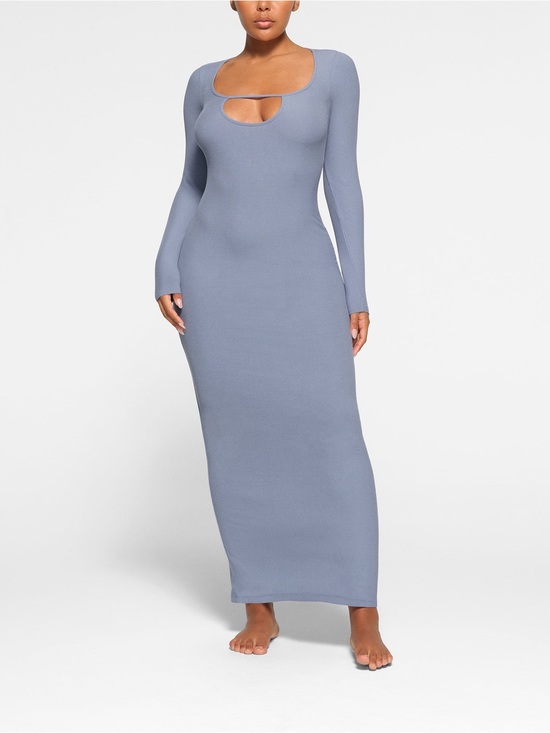 lululemon athletica Dresses & Skirts - SKIMS soft lounge keyhole dress in slate